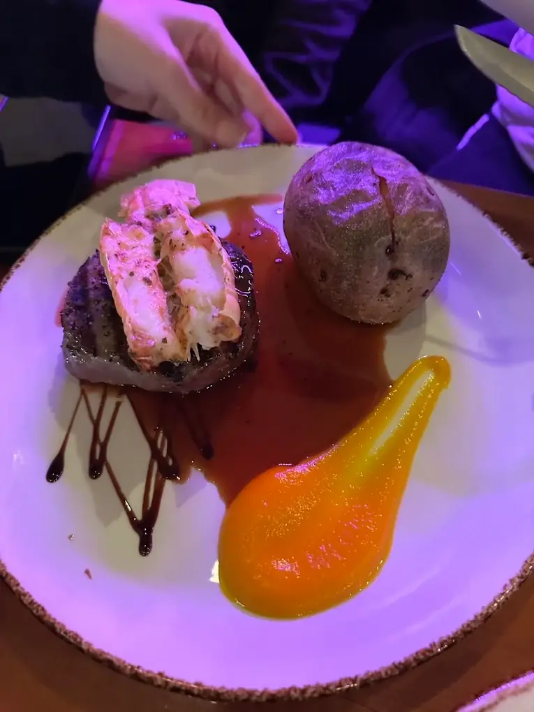 A plated dish with sauce